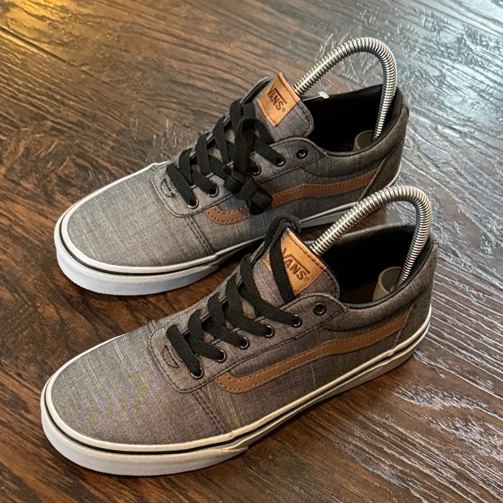 Vans Gray and Brown Kids Sneakers, New Without Tags